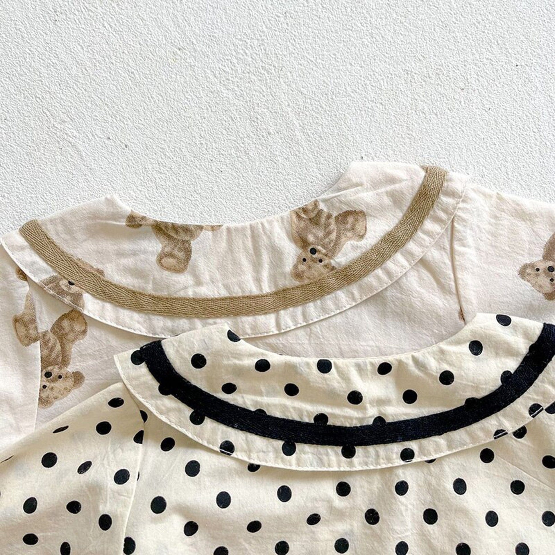 長袖ロンパース ベビー くま みずたま 長袖ロンパース【mh0000053】