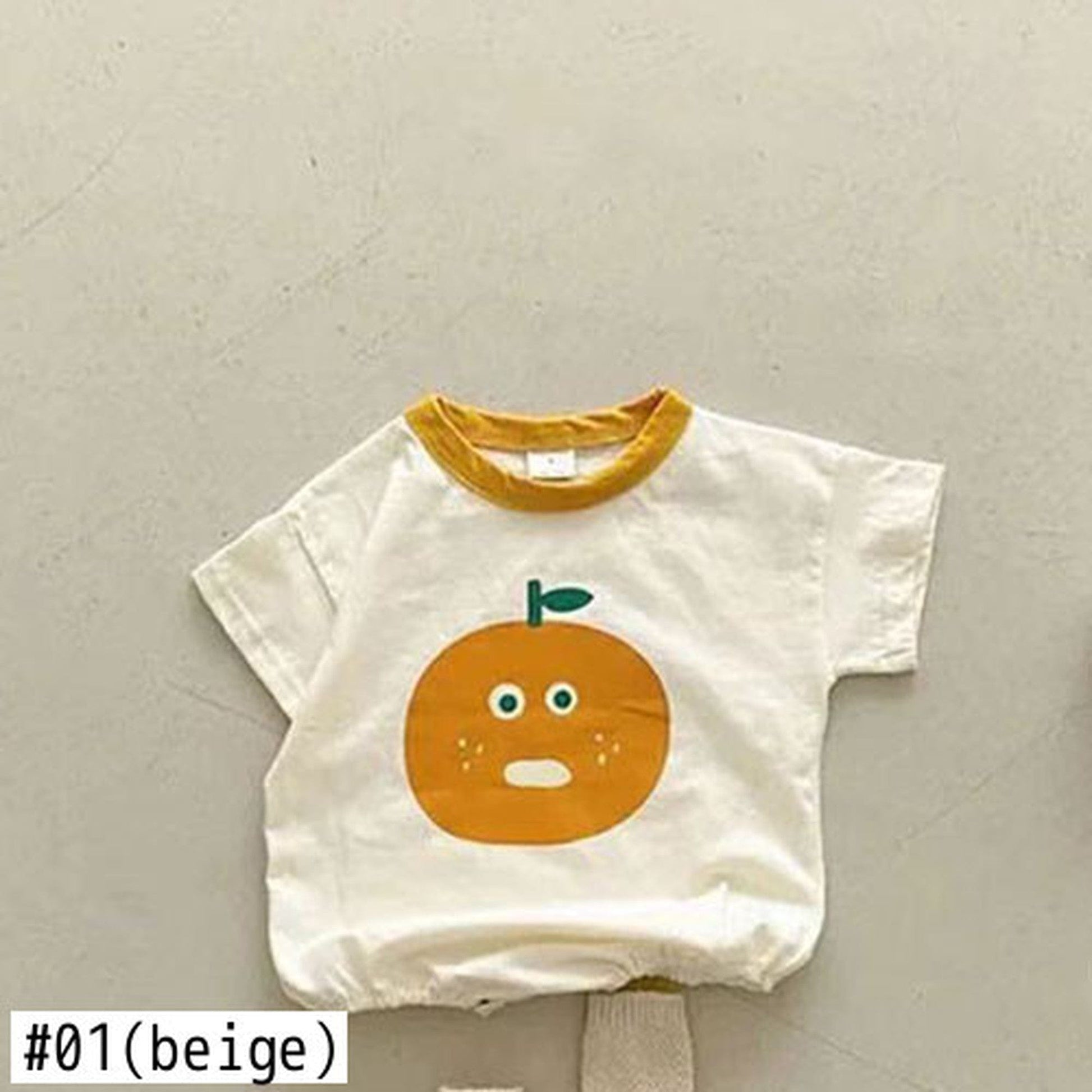 半袖ロンパース ベビー オレンジ 半袖ロンパース【mh0000076】