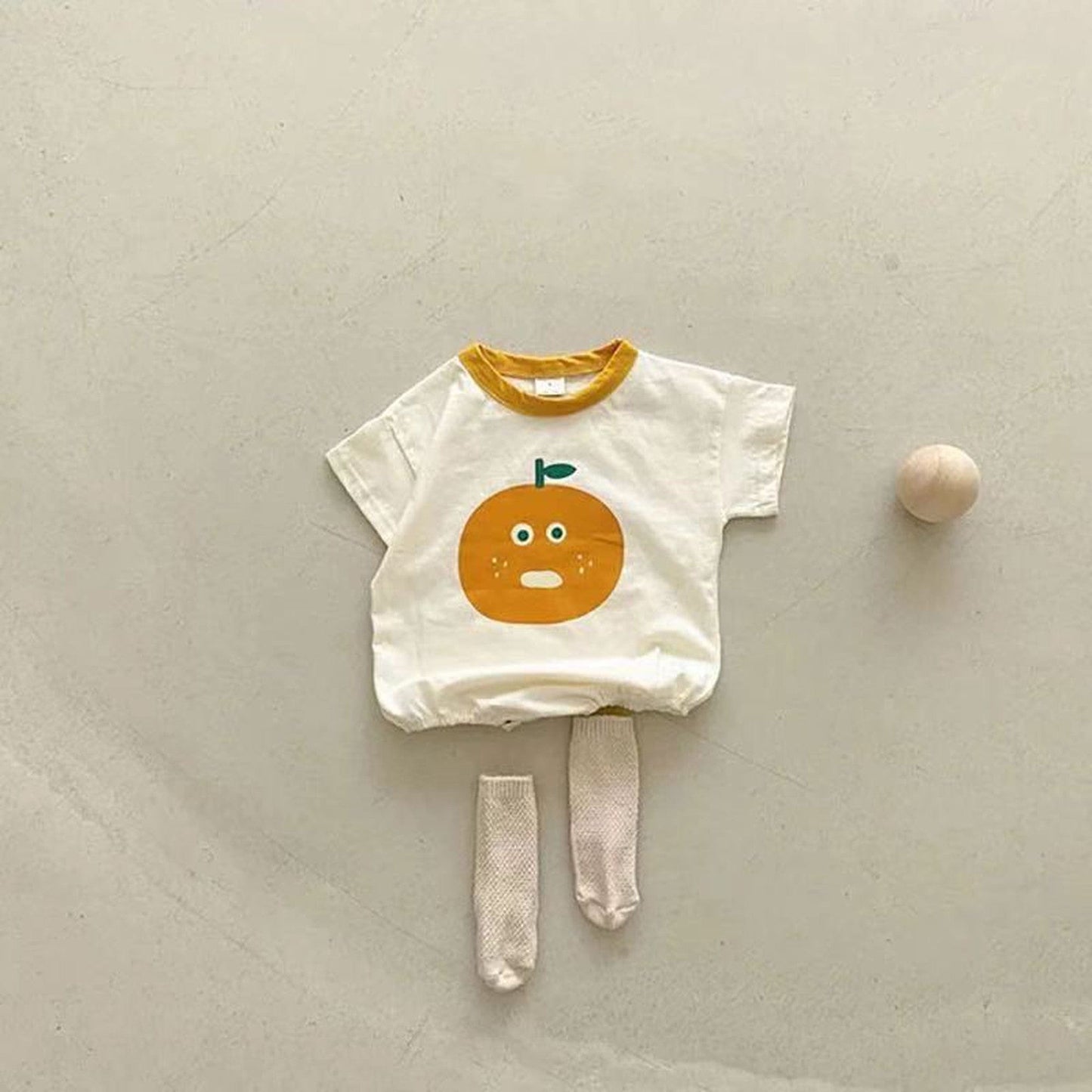 半袖ロンパース ベビー オレンジ 半袖ロンパース【mh0000076】