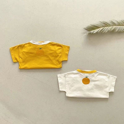 半袖ロンパース ベビー オレンジ 半袖ロンパース【mh0000076】