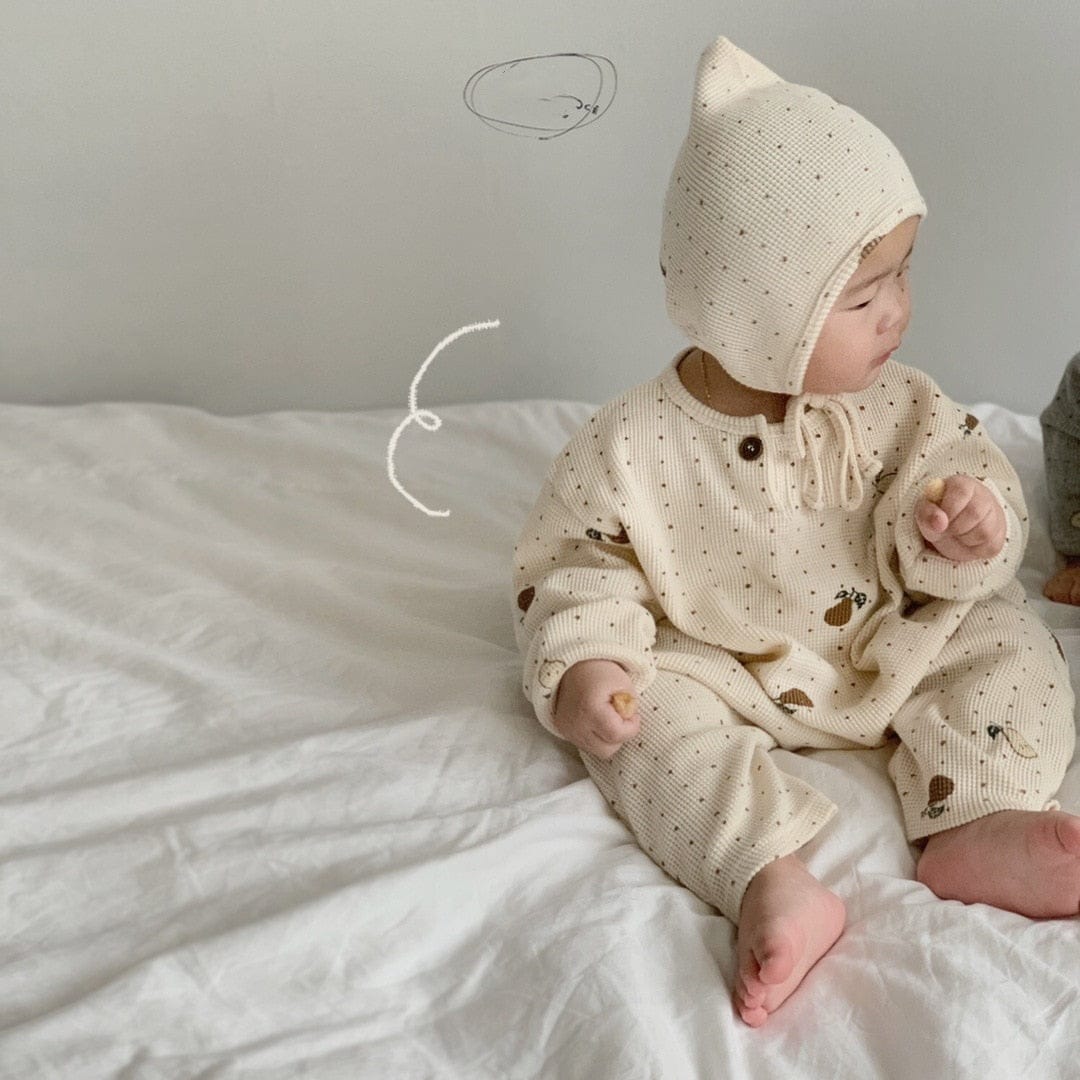 長袖パジャマ ベビー 梨 ロンパース セットアップ パジャマ ママ お揃い リンクコーデ【mh0000094】