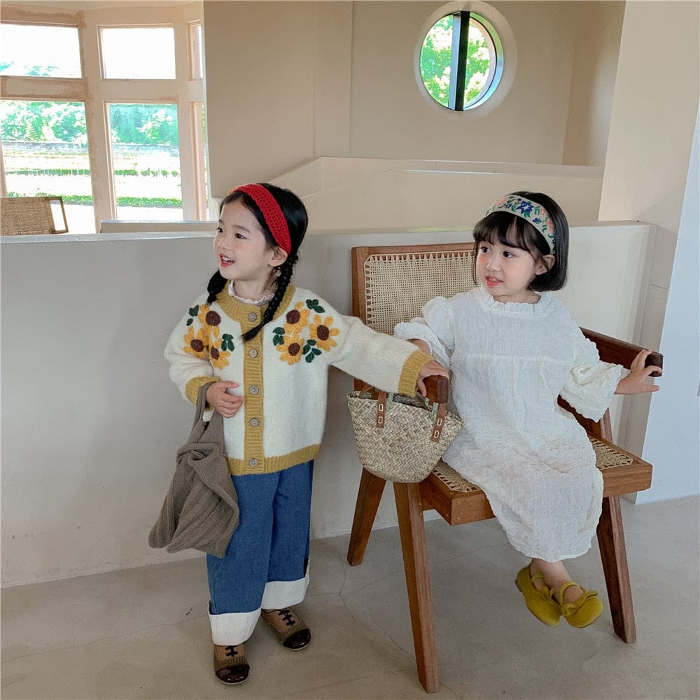 カーディガン・パーカー キッズ ニット ひまわり カーディガン【mh0000124】