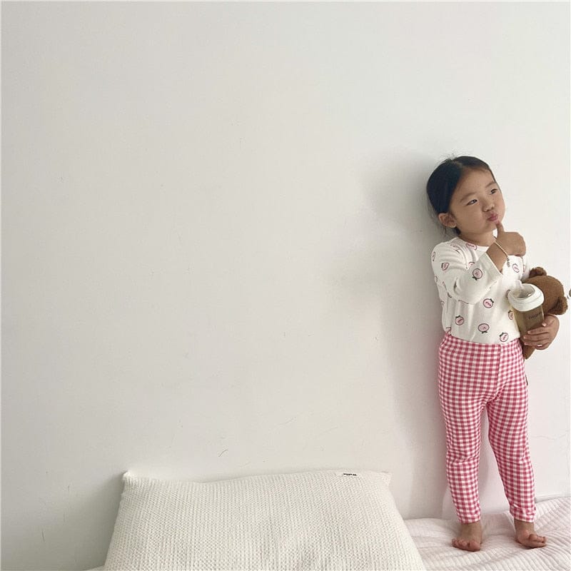 長袖パジャマ キッズ パジャマ セット トップス チェック パンツ【mh0000127】