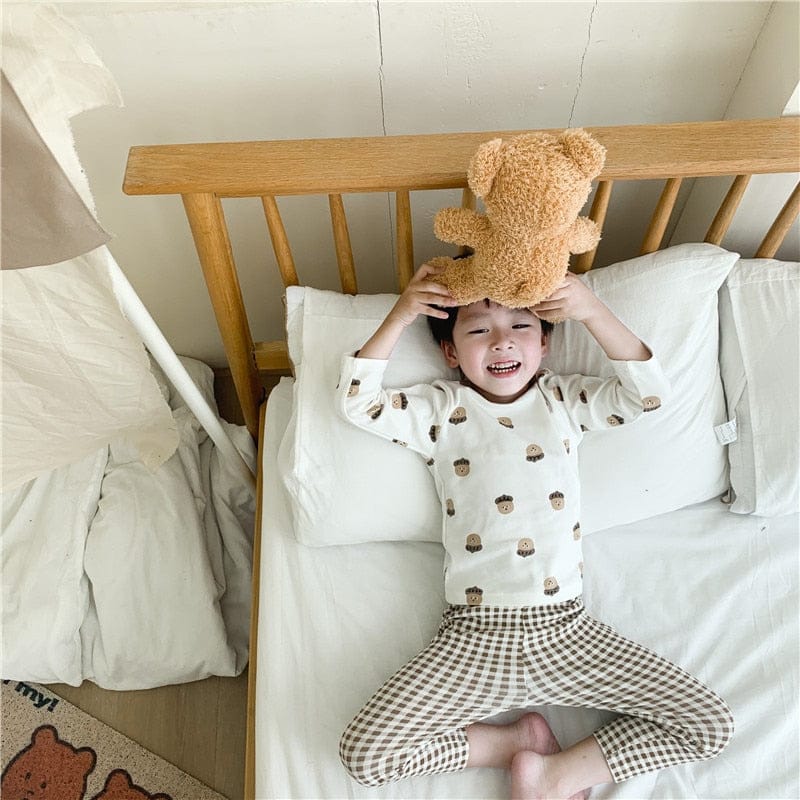 長袖パジャマ キッズ パジャマ セット トップス チェック パンツ【mh0000127】