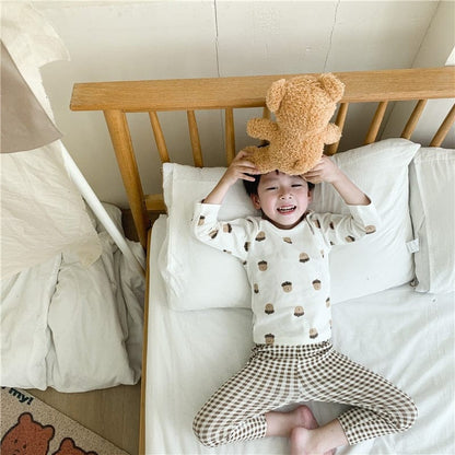 長袖パジャマ キッズ パジャマ セット トップス チェック パンツ【mh0000127】