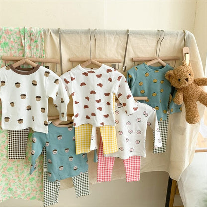 長袖パジャマ キッズ パジャマ セット トップス チェック パンツ【mh0000127】