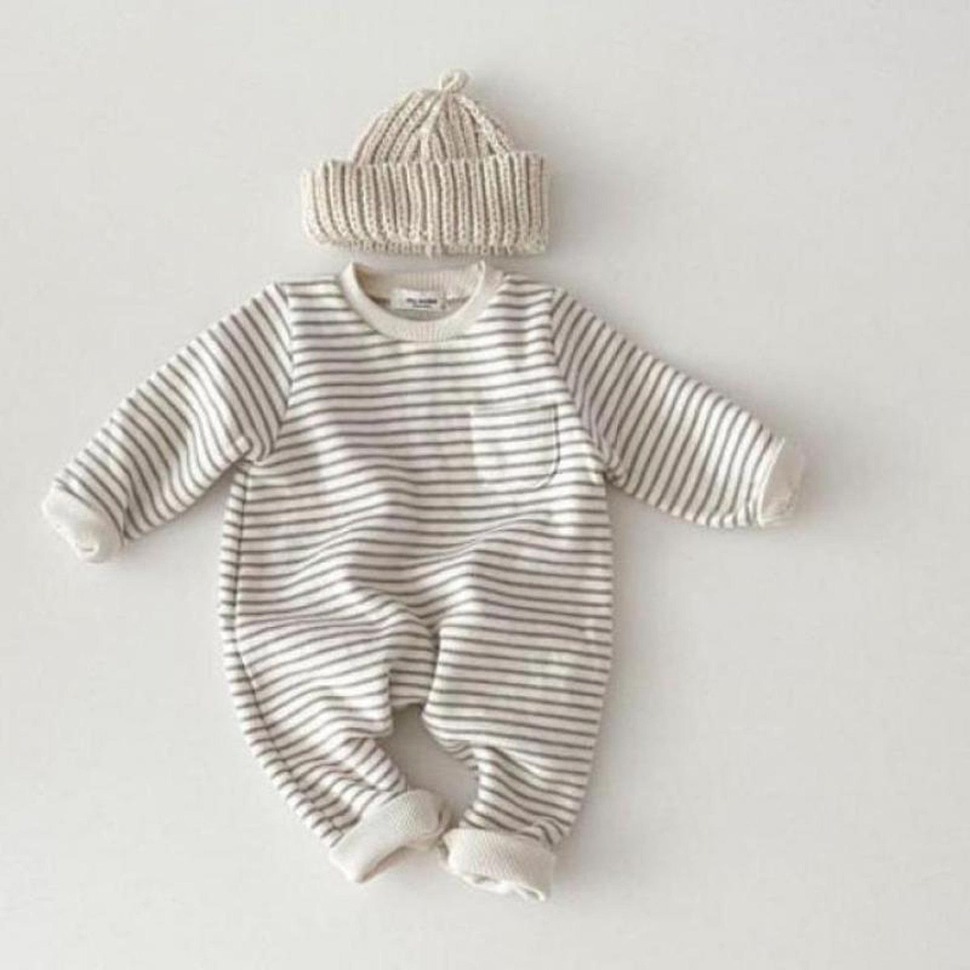 長袖ロンパース ベビー ボーダー ロンパース ジャンプスーツ【mh0000198】