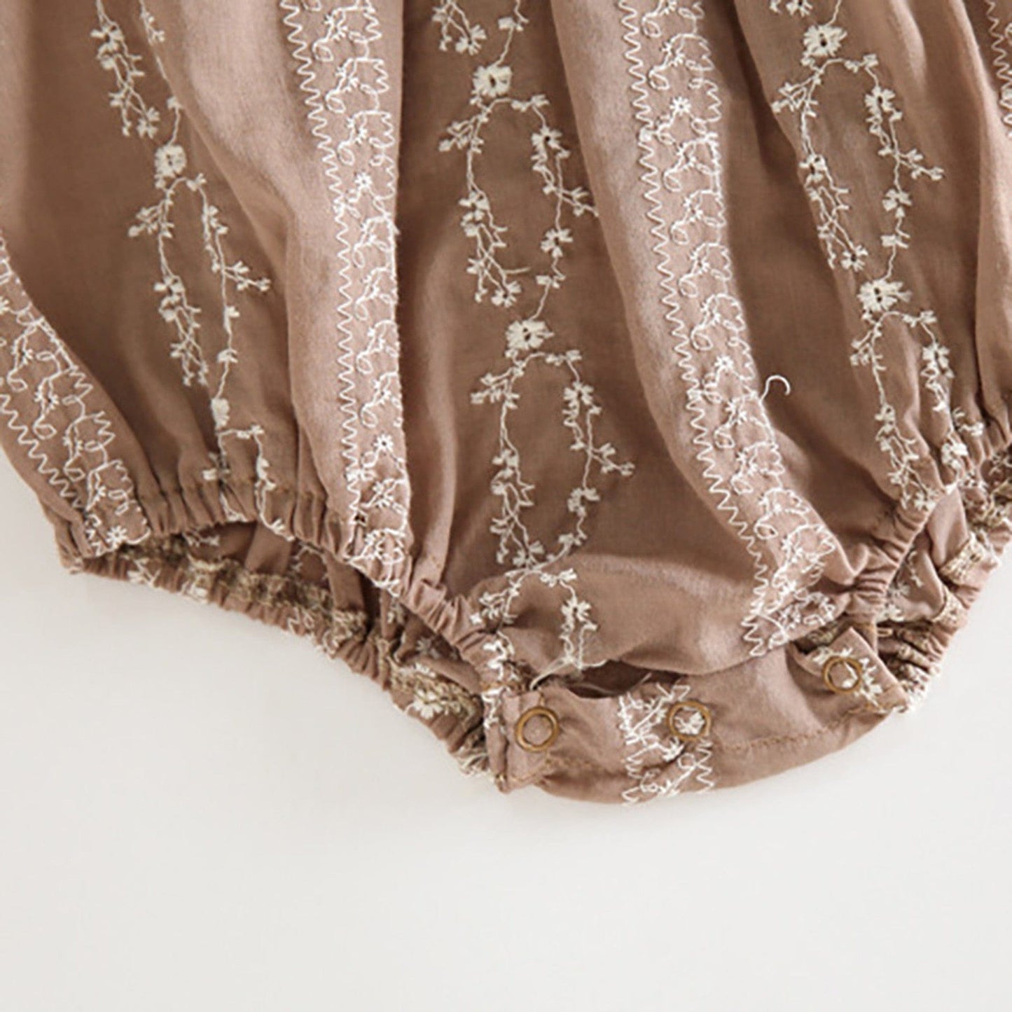 長袖ロンパース ベビー 刺繍 フラワー パール レース 長袖ロンパース【mh0000207】