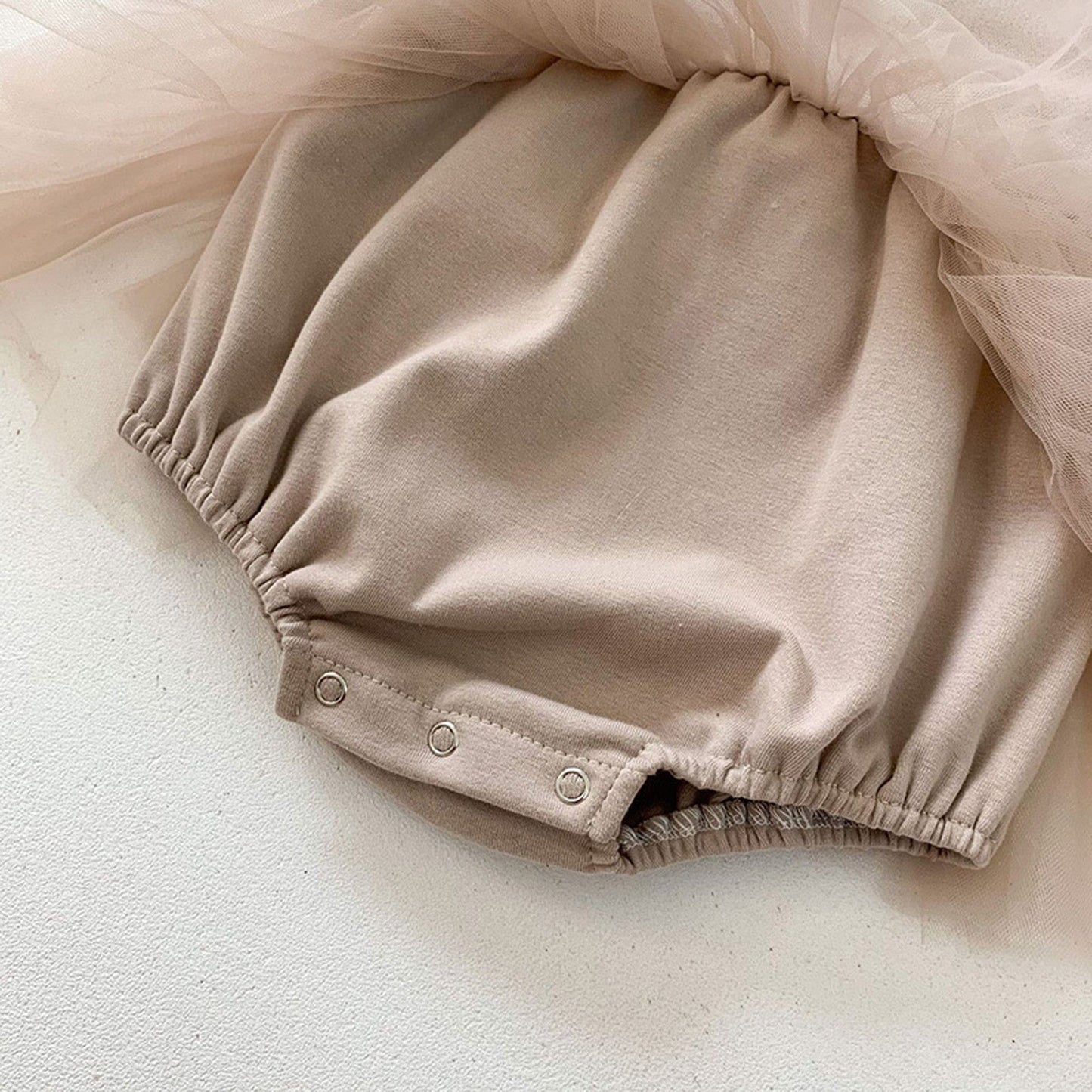 長袖ロンパース ベビー チュールスカート ロンパース ヘアバンドセット ベビードレス【mh0000210】