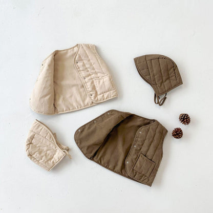 ベスト ベビー キルティング ベスト 帽子 セット【mh0000242】