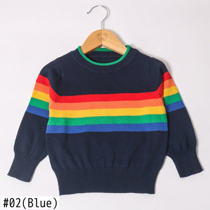 ニット・セーター キッズ レインボー ボーダー ニット セーター【mh0000266】