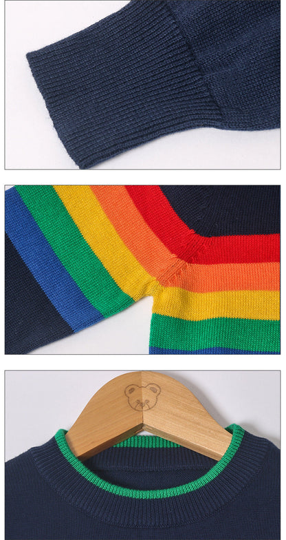 ニット・セーター キッズ レインボー ボーダー ニット セーター【mh0000266】