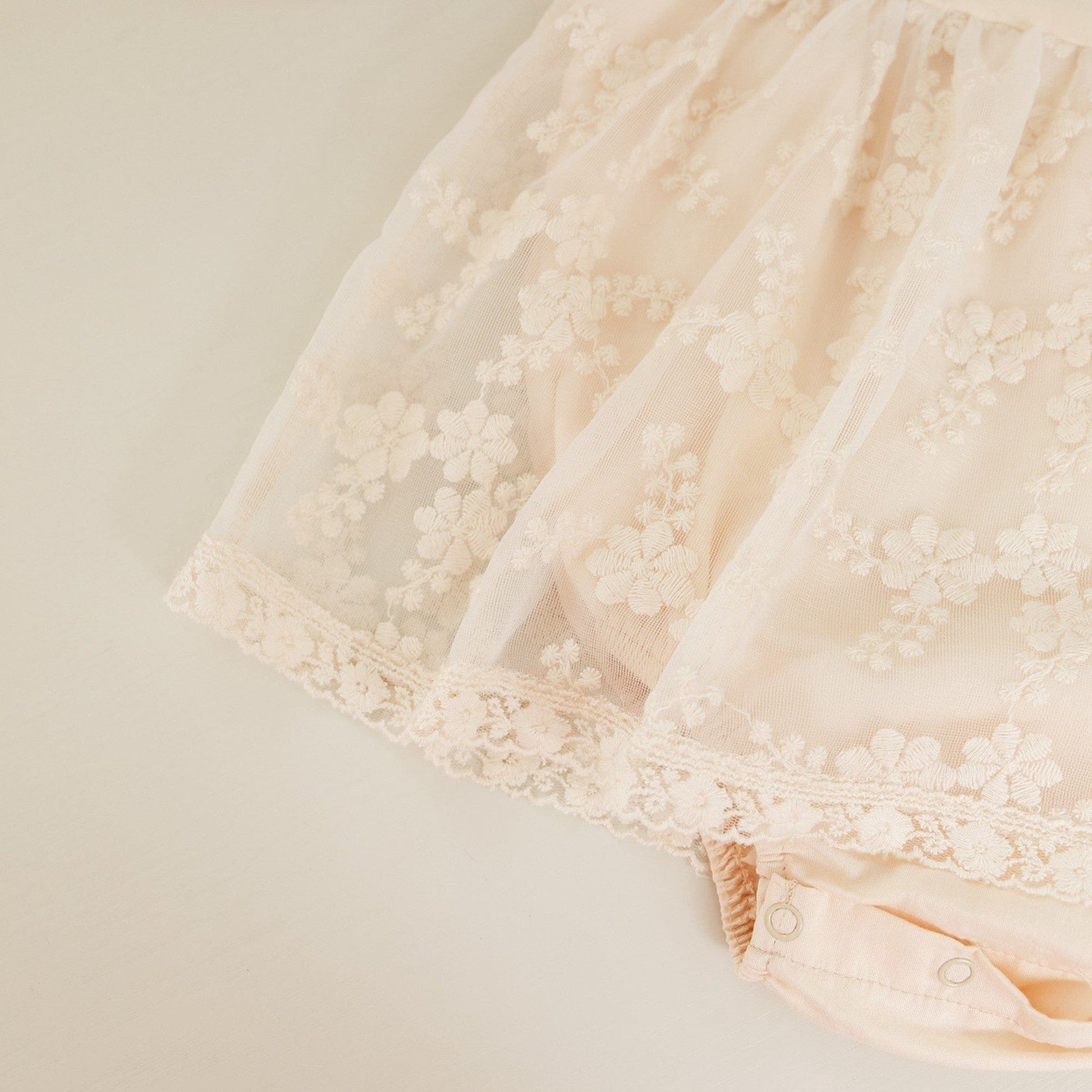 長袖ロンパース ベビー チュール レース スカート ロンパース ヘッドドレス セット【mh0000342】