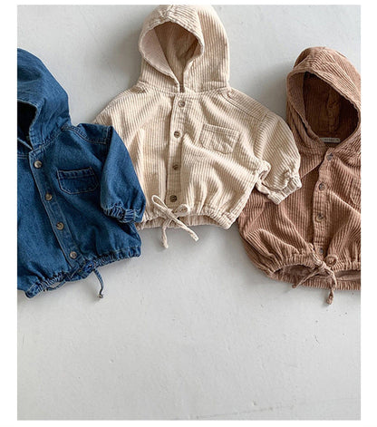 ショートコート・ジャケット・ジャンパー キッズ コーデュロイ デニム フーディ トップス ジャケット【mh0000353】