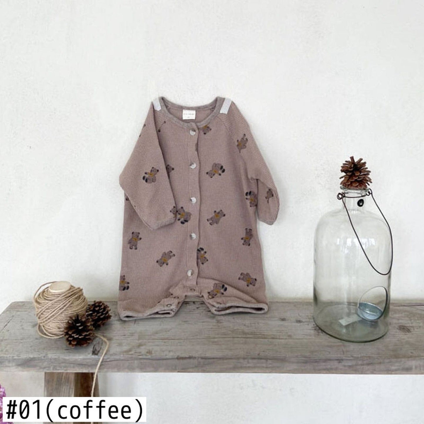 長袖ロンパース ベビー くま ベア ロンパース ジャンプスーツ【mh0000359】