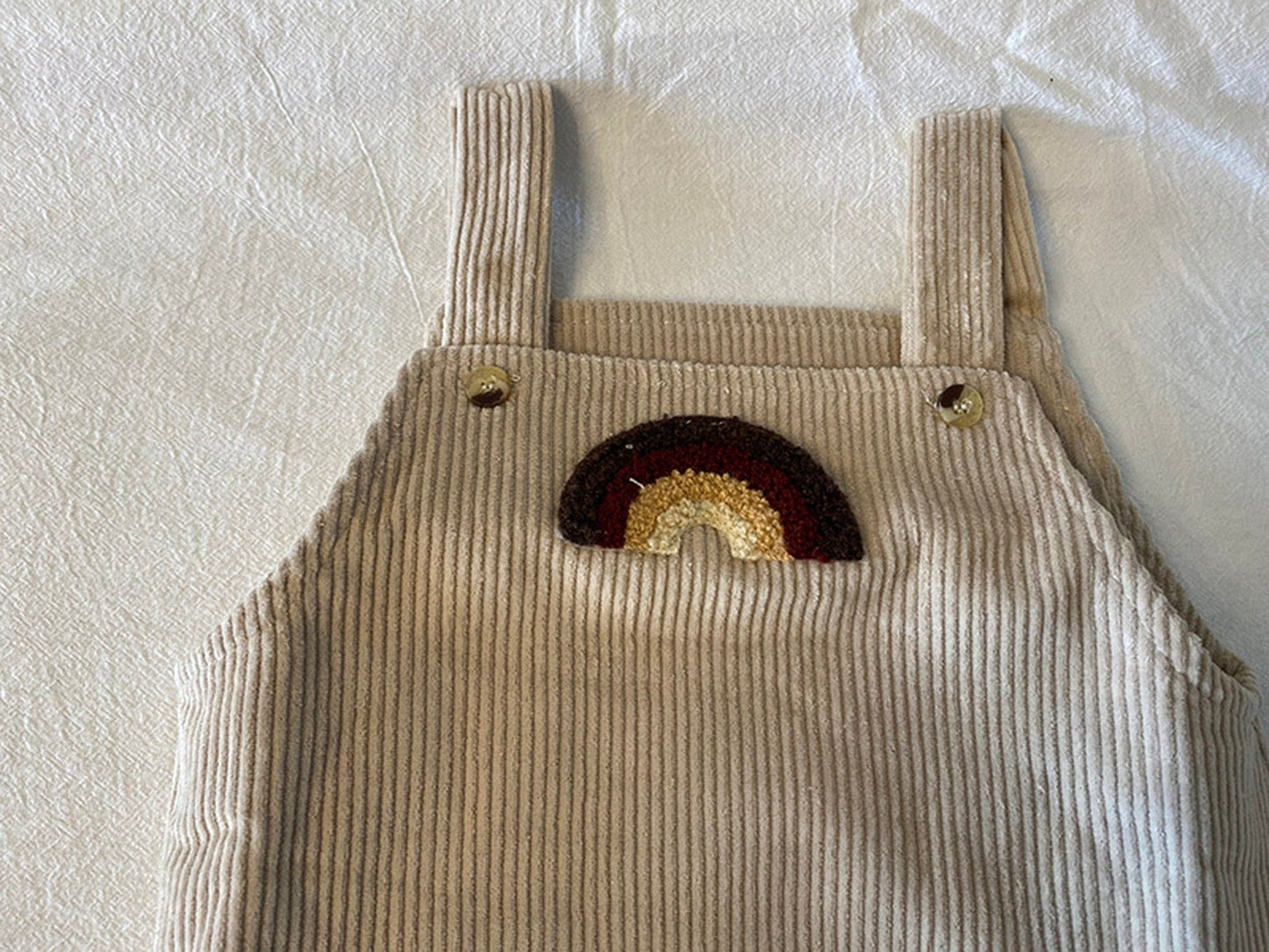 ノースリーブロンパース ベビー コーデュロイ レインボー ロンパース【mh0000364】