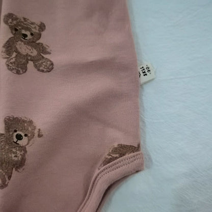 長袖ロンパース ベビー くま ベア ロンパース 耳帽子 セット【mh0000366】