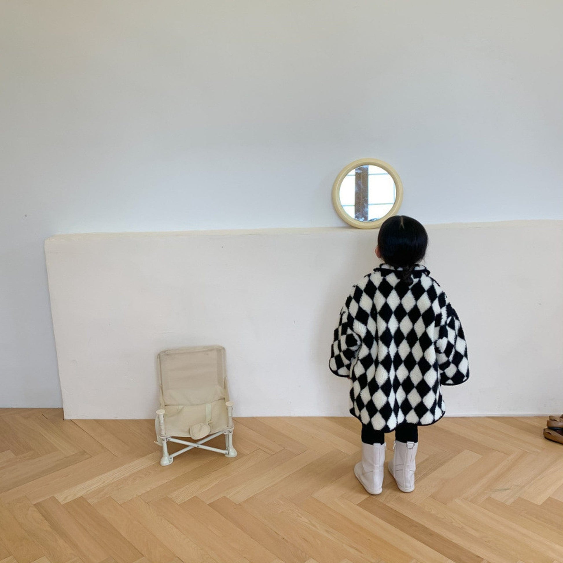 ショートコート・ジャケット・ジャンパー キッズアウター ボアフリース ダイヤチェック ジャケット コート【mh0000368】