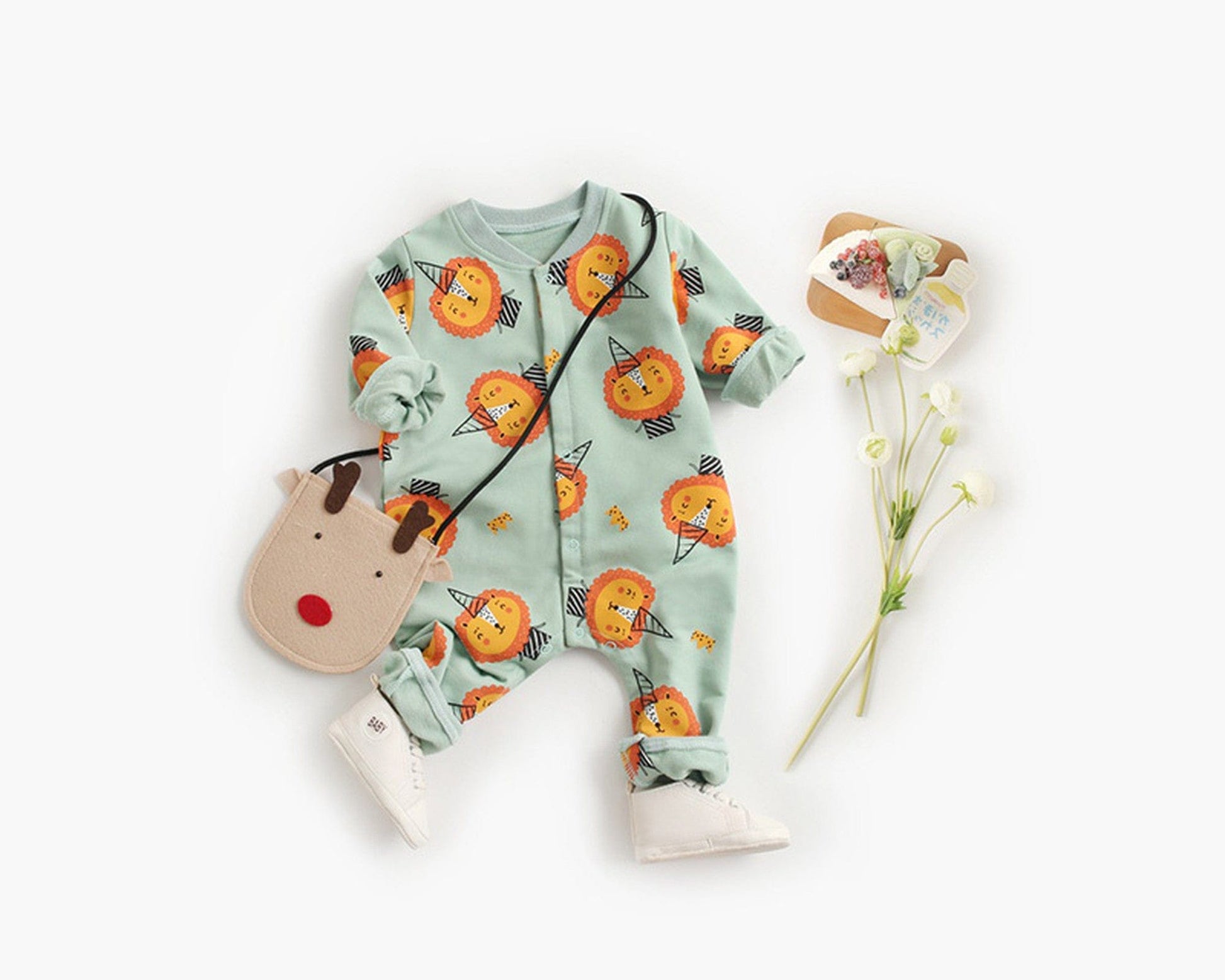 長袖ロンパース ベビー タイガー ライオン 長袖ロンパース【mh0000379】