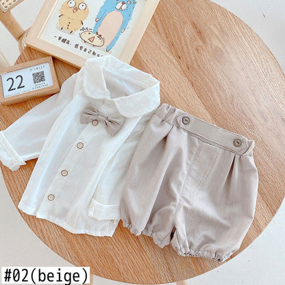 長袖セットアップ ベビー セットアップ 蝶ネクタイ シャツ パンツ お出かけ【mh0000382】