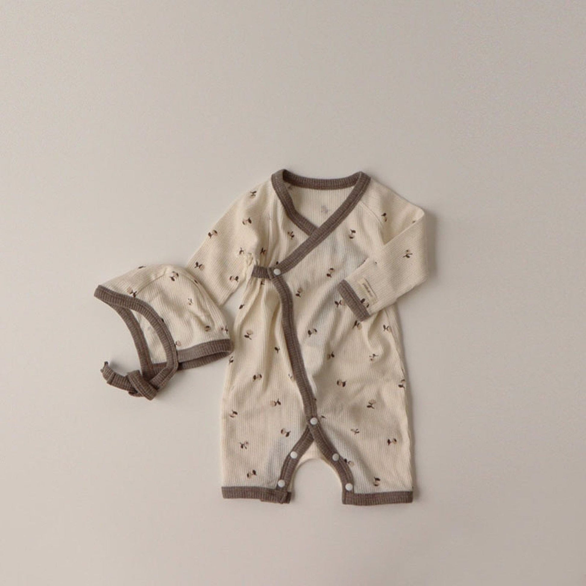 ロンパースセットアップ ベビー フラワー セットアップ ロンパース トップス パンツ 帽子 ヘアバンド【mh0000403】