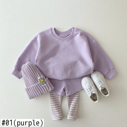 長袖セットアップ ベビー セットアップ トレーナー ドッキング レギンス パンツ スウェット【mh0000422】