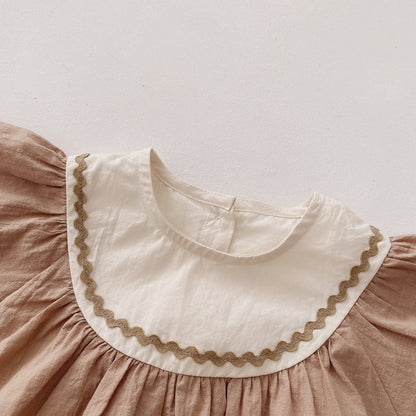 半袖ロンパース ベビー バタフライ スリーブ ロンパース【mh0000437】