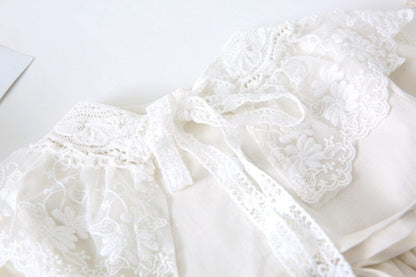 長袖ワンピース キッズワンピース レース ドレス 長袖ワンピース ベージュ【mh0000471】