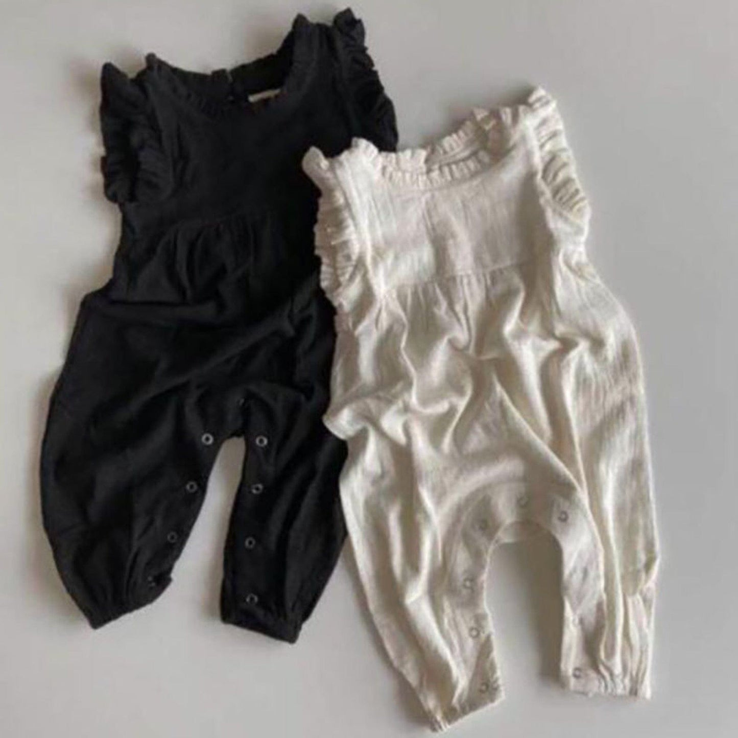 ノースリーブジャンプスーツ ベビージャンプスーツ ノースリーブオーバーオール フリル つなぎ【mh0000481】