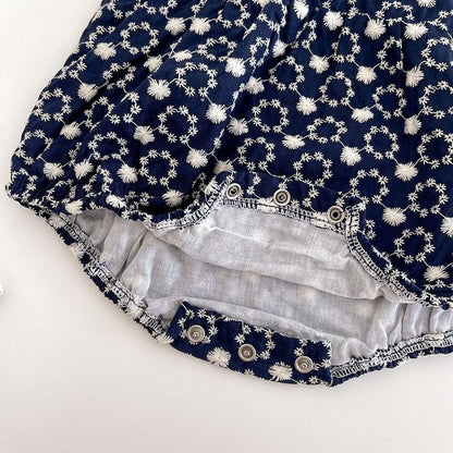 ノースリーブロンパース ベビー サスペンダー ロンパース 丸襟 ブラウス【mh0000575】