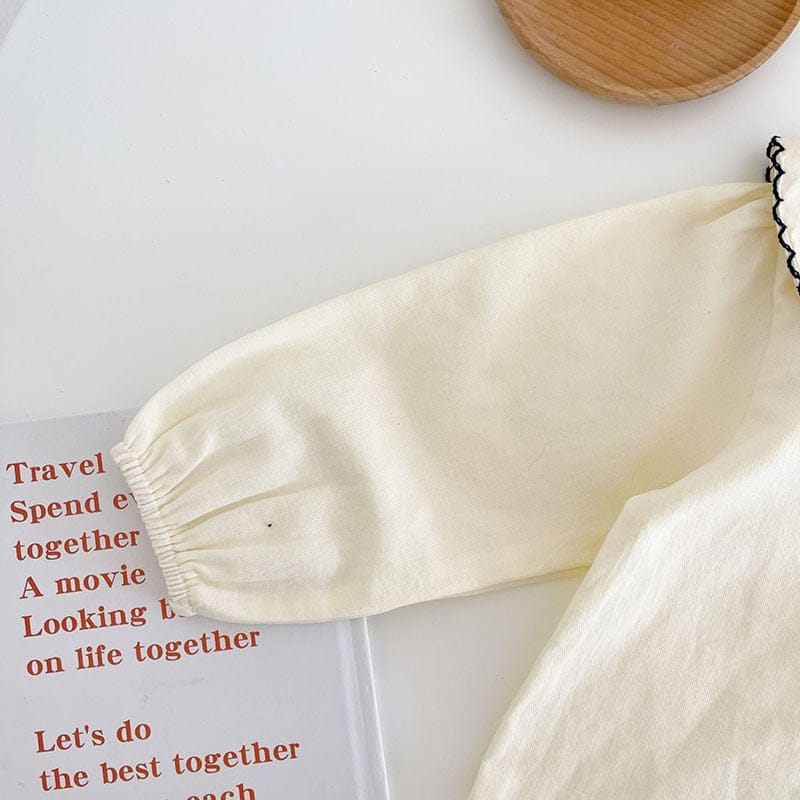 ノースリーブロンパース ベビー サスペンダー ロンパース 丸襟 ブラウス【mh0000575】