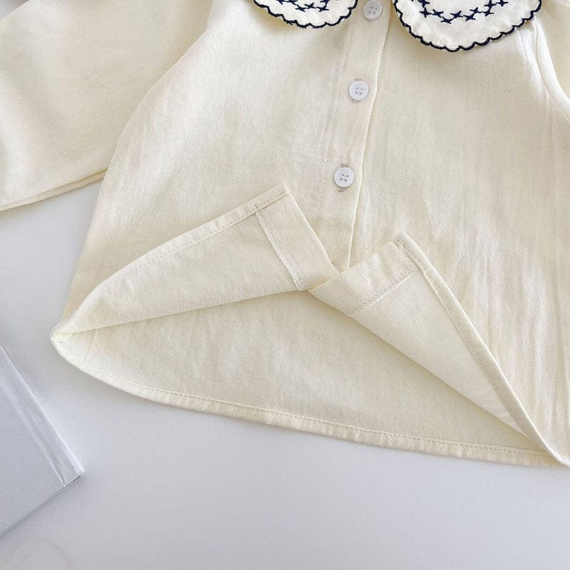 ノースリーブロンパース ベビー サスペンダー ロンパース 丸襟 ブラウス【mh0000575】