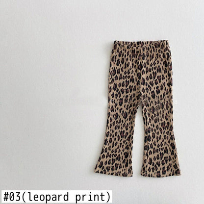 ロングパンツ・スウェットパンツ ベビー キッズ レオパード チェック みずたま フレア パンツ【mh0000616】