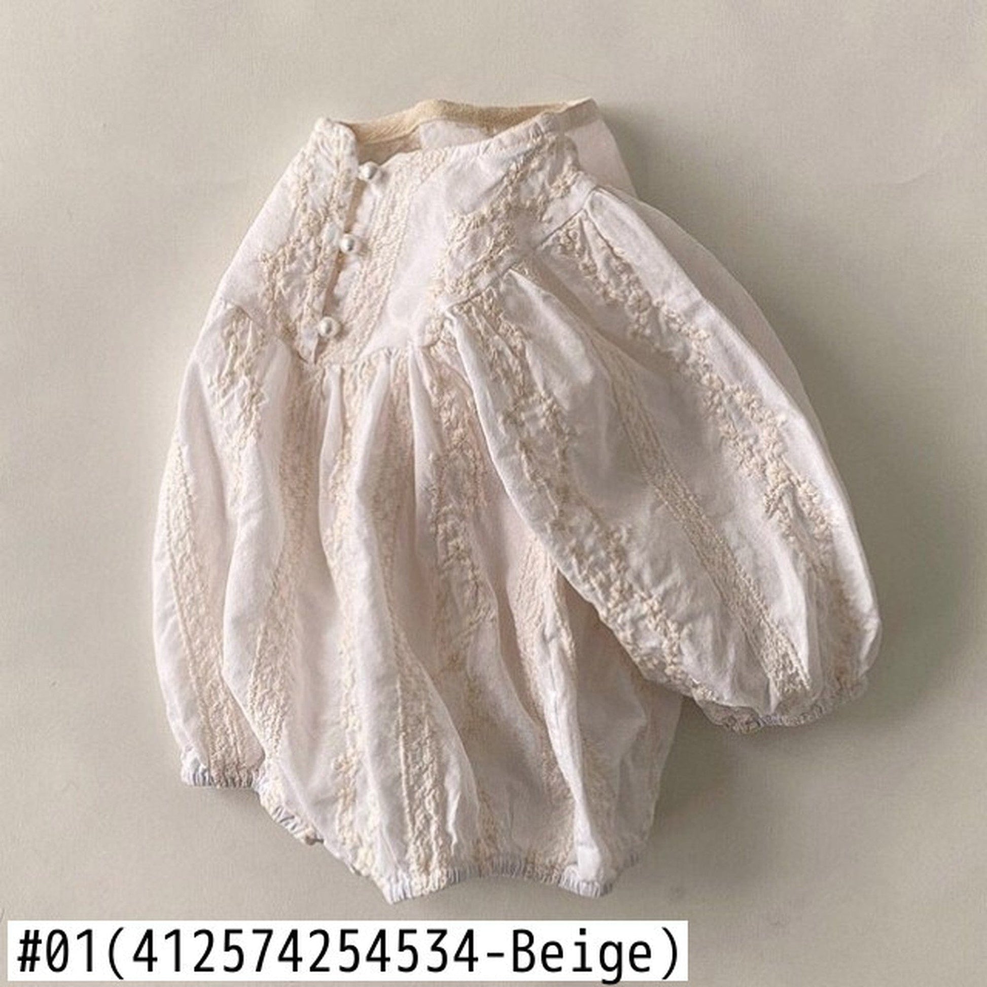 長袖ロンパース ベビー フラワー 刺繍 長袖 ロンパース【mh0000690】