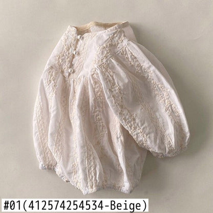 長袖ロンパース ベビー フラワー 刺繍 長袖 ロンパース【mh0000690】