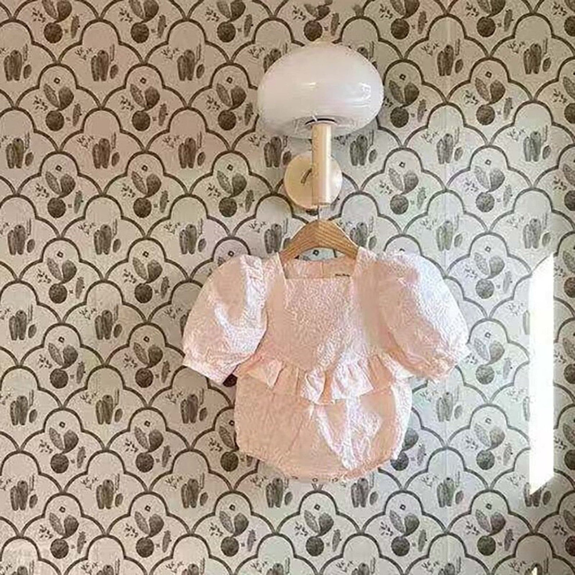 長袖ロンパース ベビー 刺繍 レース パフスリーブ 半袖 ロンパース ドレス【mh0000752】