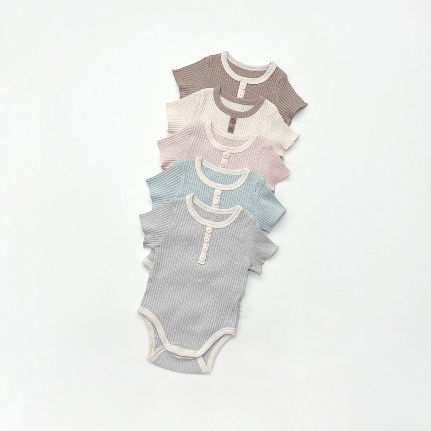 半袖ロンパース ベビー リブ 半袖 ロンパース【mh0000777】