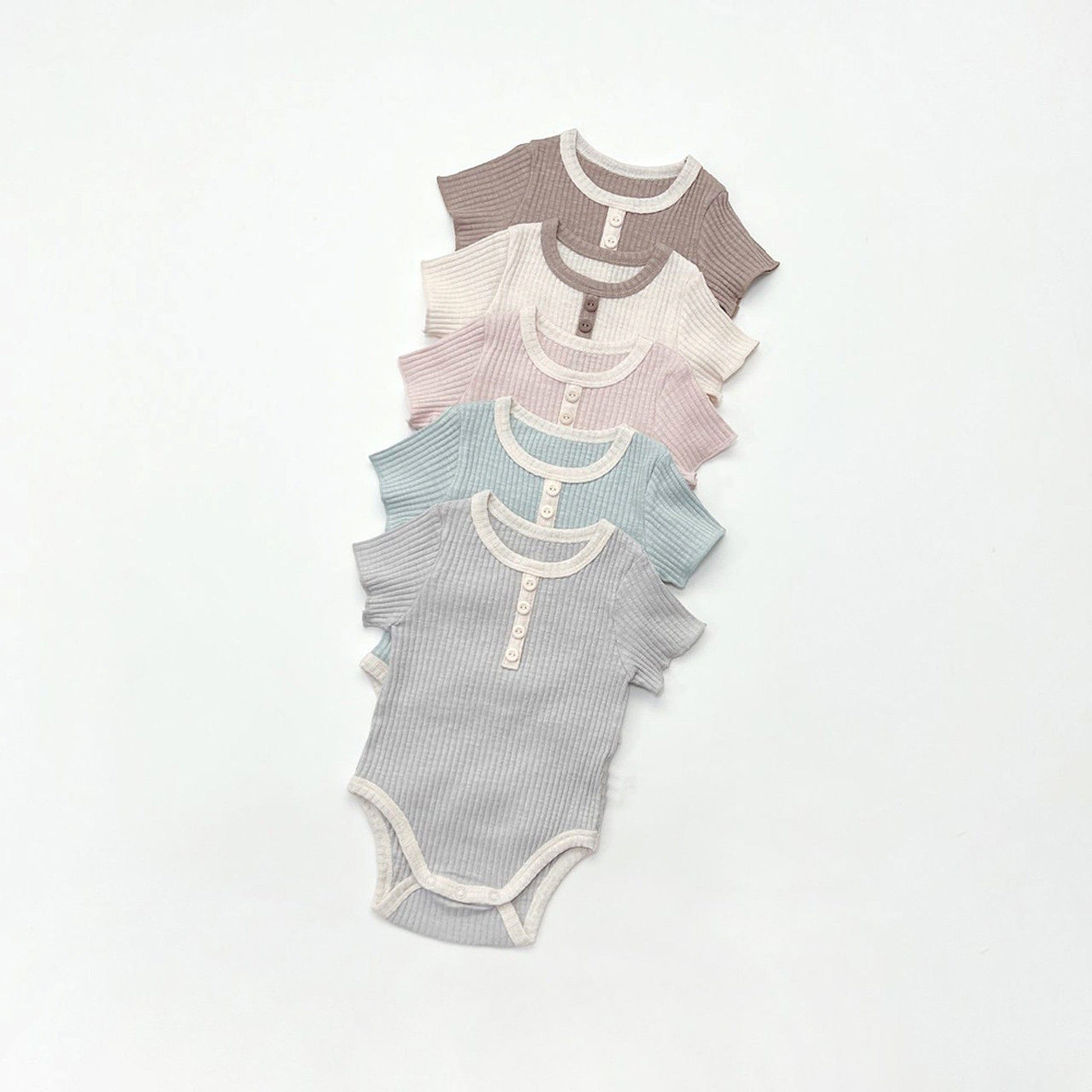 半袖ロンパース ベビー リブ 半袖 ロンパース【mh0000777】