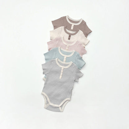 半袖ロンパース ベビー リブ 半袖 ロンパース【mh0000777】