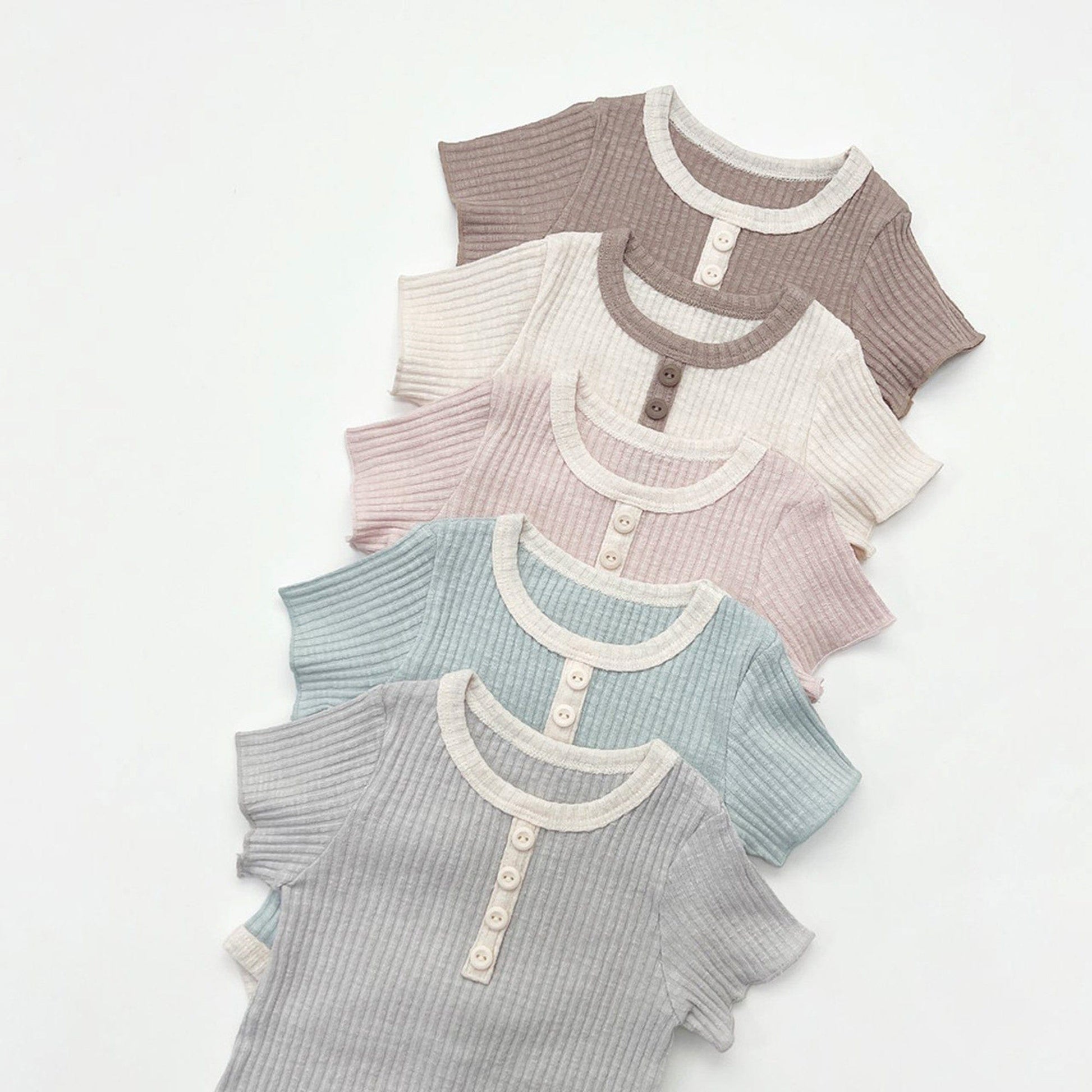 半袖ロンパース ベビー リブ 半袖 ロンパース【mh0000777】