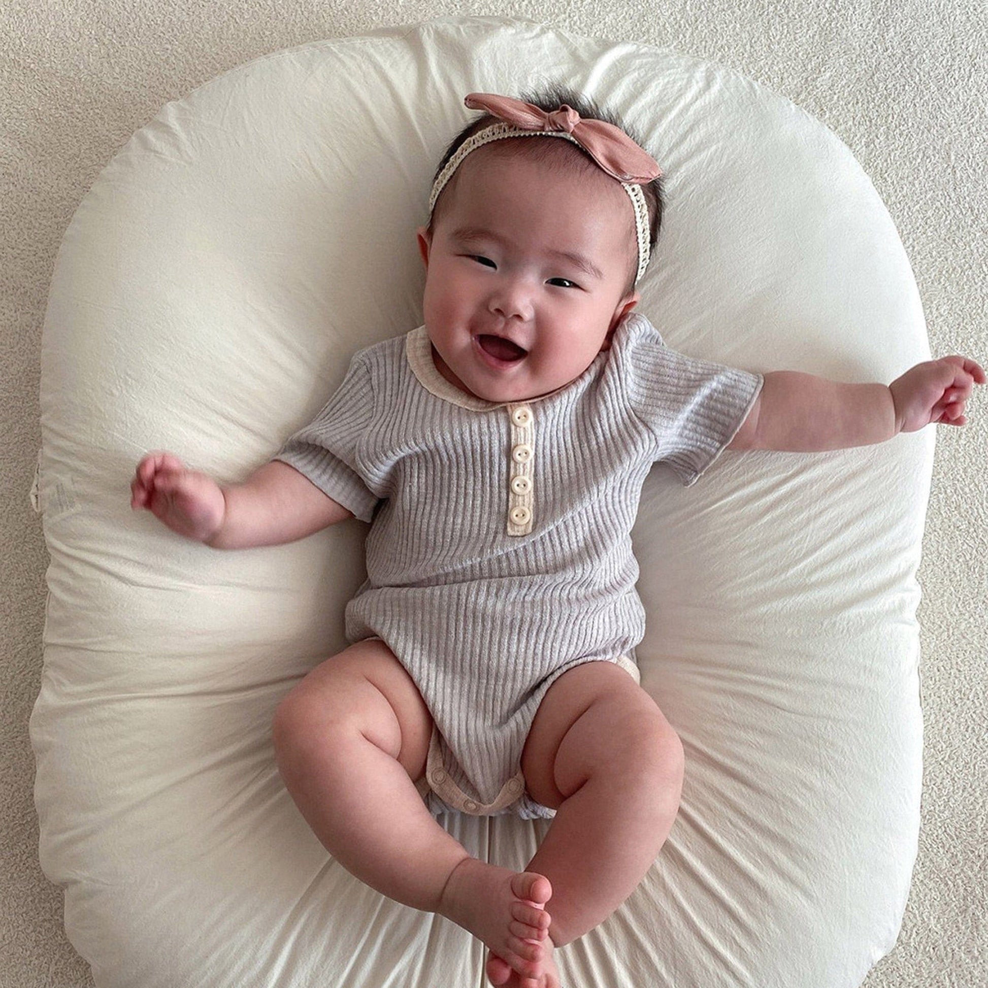 半袖ロンパース ベビー リブ 半袖 ロンパース【mh0000777】