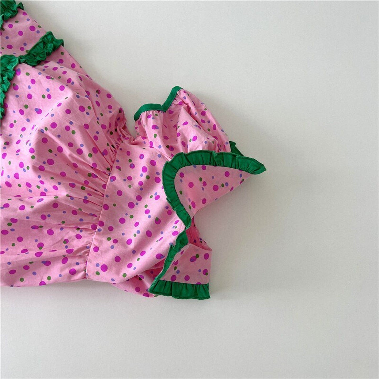 半袖ワンピース キッズ みずたま 半袖 フリル ワンピース【mh0000778】