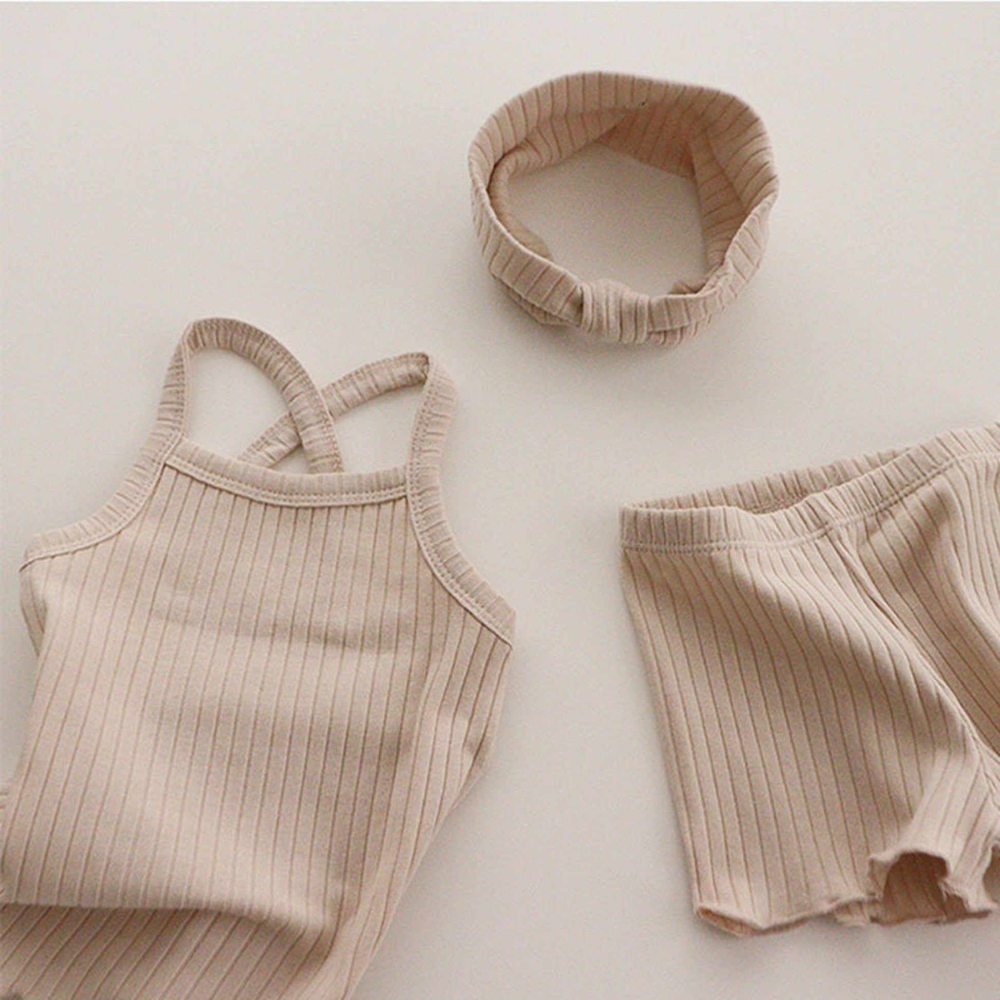 ノースリーブセットアップ ベビー キッズ セットアップ バッククロス キャミソール フリル パンツ【mh0000780】