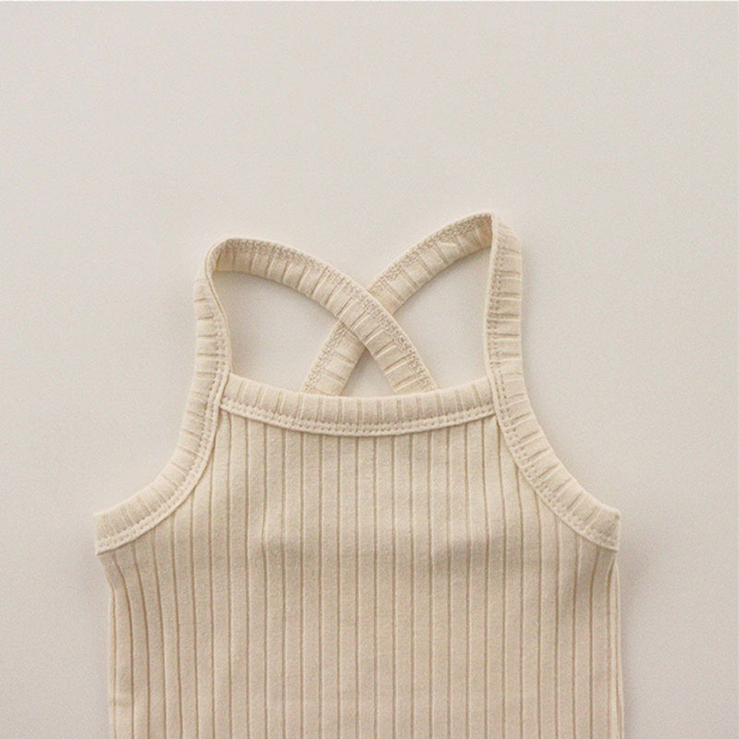 ノースリーブセットアップ ベビー キッズ セットアップ バッククロス キャミソール フリル パンツ【mh0000780】