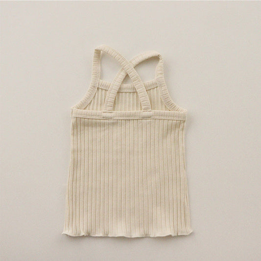 ノースリーブセットアップ ベビー キッズ セットアップ バッククロス キャミソール フリル パンツ【mh0000780】