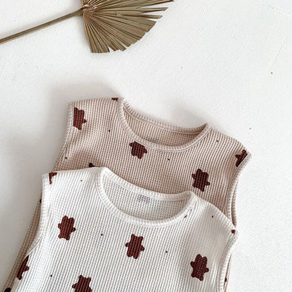 ノースリーブセットアップ ベビー セットアップ くま ベア タンクトップ パンツ【mh0000805】