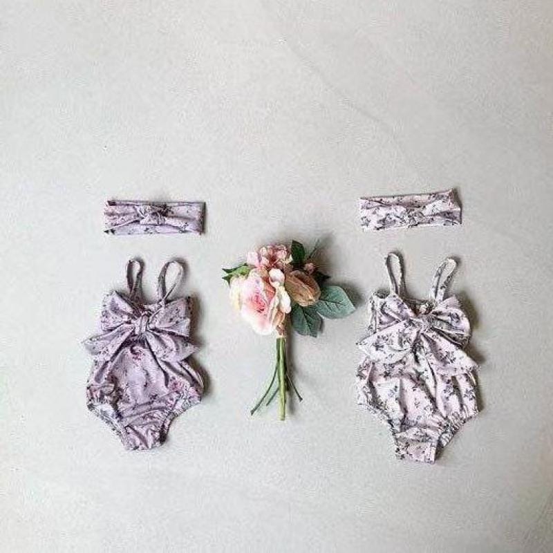 ベビー用水着 ベビー 水着 セパレート ビキニ ワンピース フラワー リボン ラッシュガード スイムウェア【mh0000807】