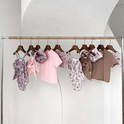 ベビー用水着 ベビー 水着 セパレート ビキニ ワンピース フラワー リボン ラッシュガード スイムウェア【mh0000807】