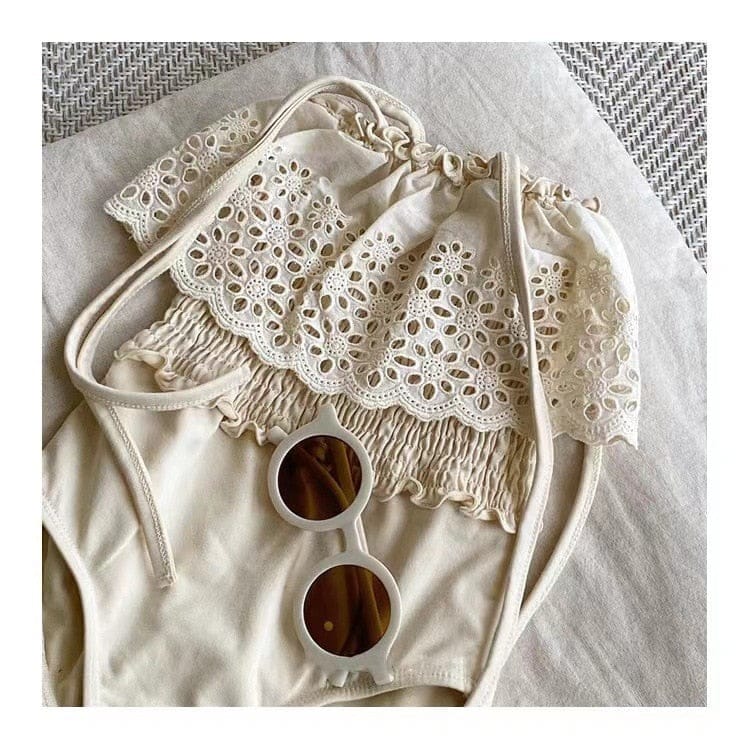 ベビー用水着 キッズ 水着 ワンピース レース フリル シャーリング スイムウェア【mh0000808】