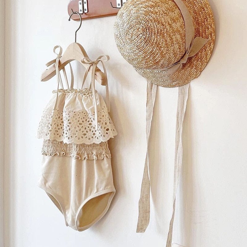 ベビー用水着 キッズ 水着 ワンピース レース フリル シャーリング スイムウェア【mh0000808】